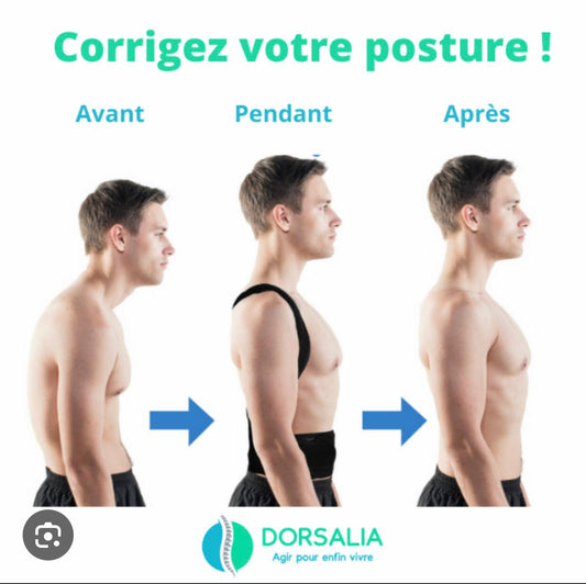 Correcteur de posture réglable – Soulage les douleurs et soutient le dos